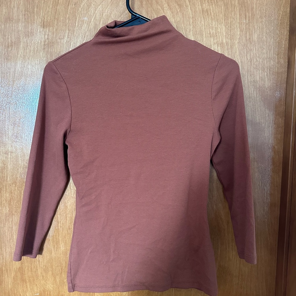 Women's Nordstrom Rust Brown Turtleneck Top